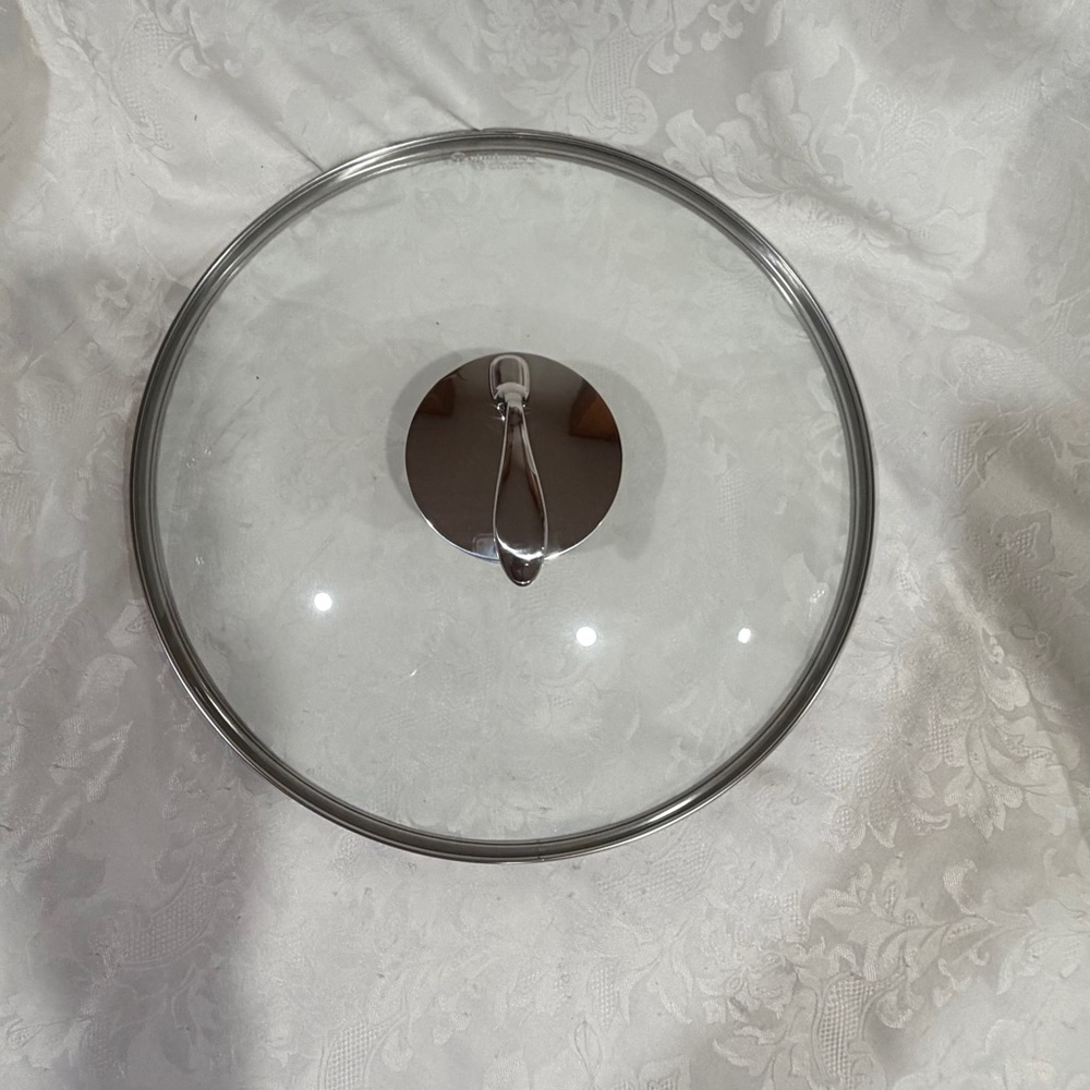 NEW! Tupperware Glass Cover for Paellera  Pan Cookware w/ Silver Handle, 14” - Picture 2 of 3